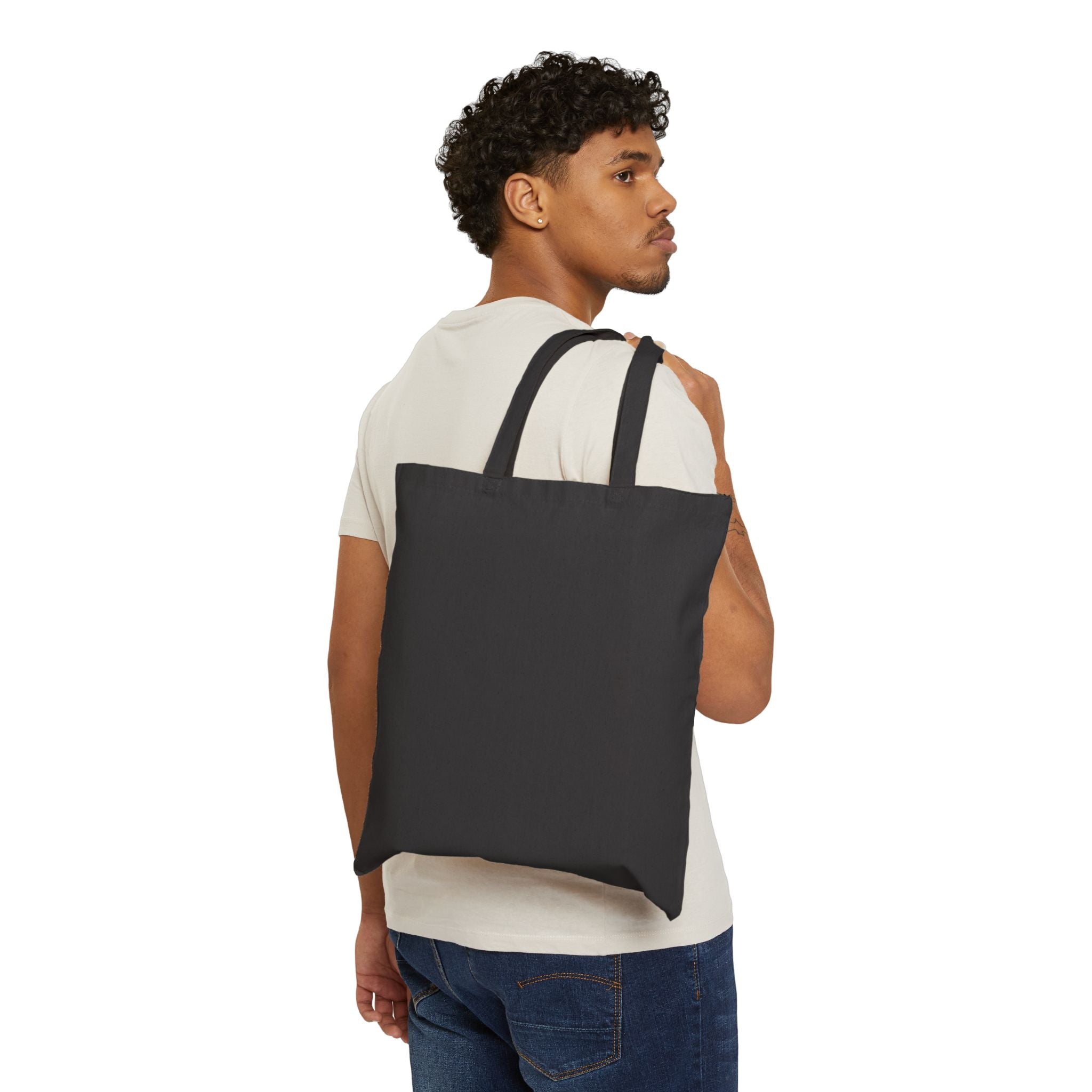 Canvas Tote Bag — "Eww People?" Cat Illustration Eco Shopper