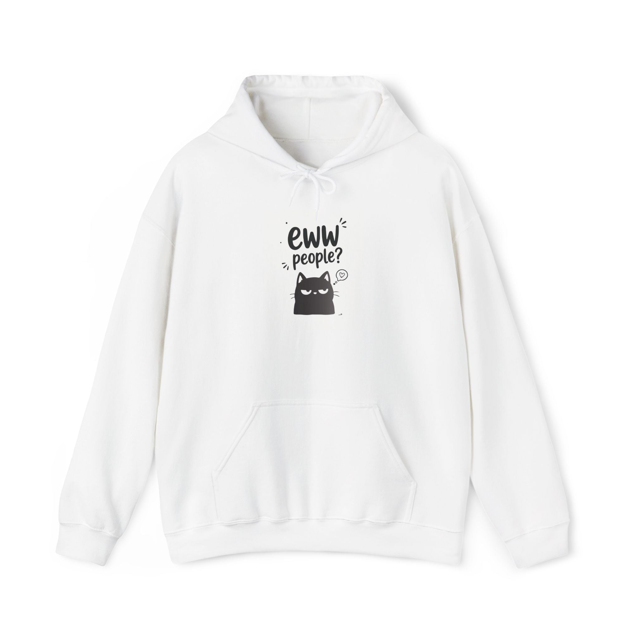 Hoodie — "Eww People?" Introvert Cat Graphic Hooded Sweatshirt