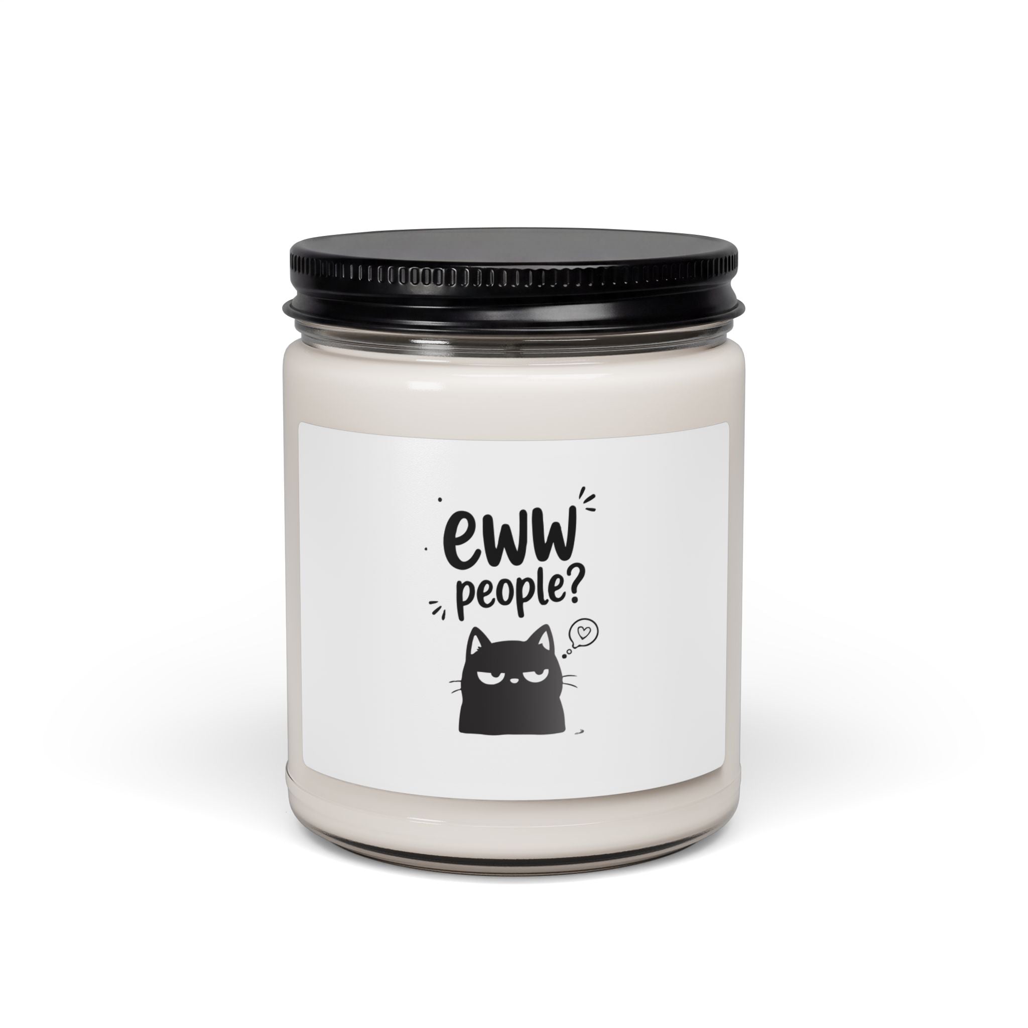 Scented Soy Candle — "Eww People?" Funny Cat Jar Candle, 9oz