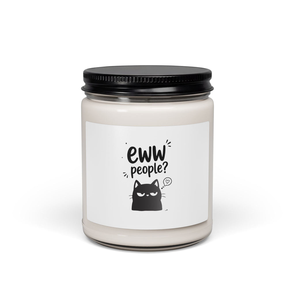Scented Soy Candle — "Eww People?" Funny Cat Jar Candle, 9oz