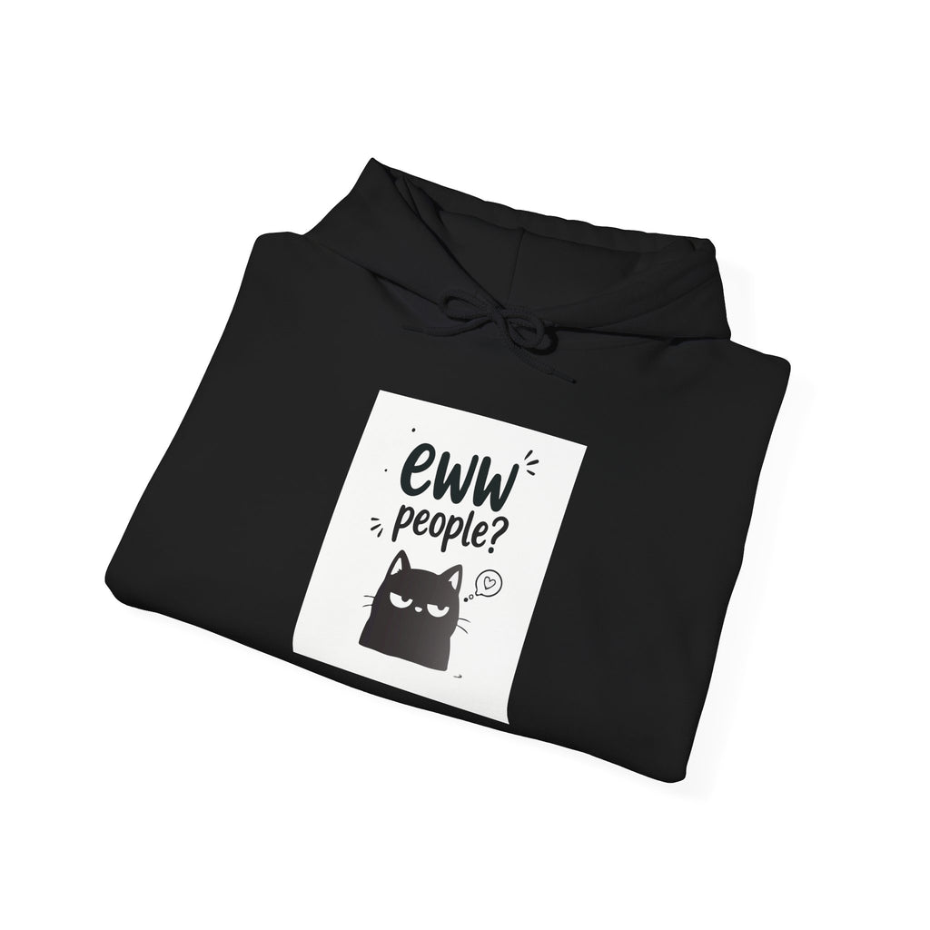 Hoodie — "Eww People?" Introvert Cat Graphic Hooded Sweatshirt