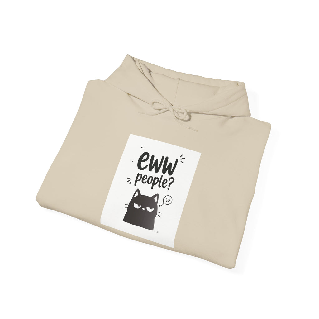 Hoodie — "Eww People?" Introvert Cat Graphic Hooded Sweatshirt