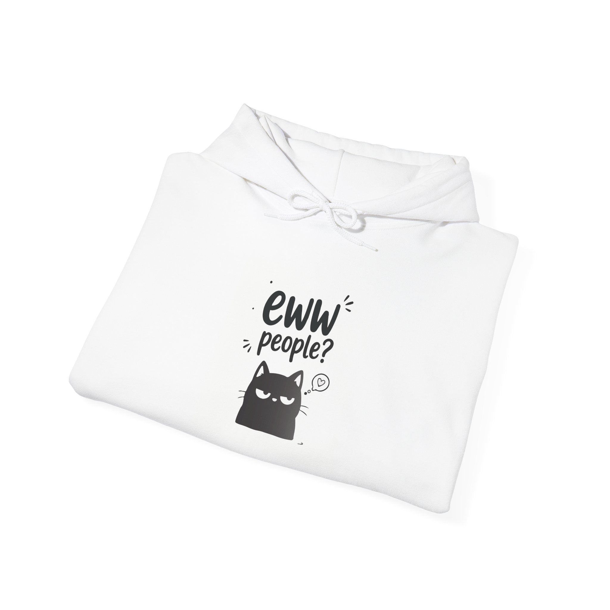 Hoodie — "Eww People?" Introvert Cat Graphic Hooded Sweatshirt
