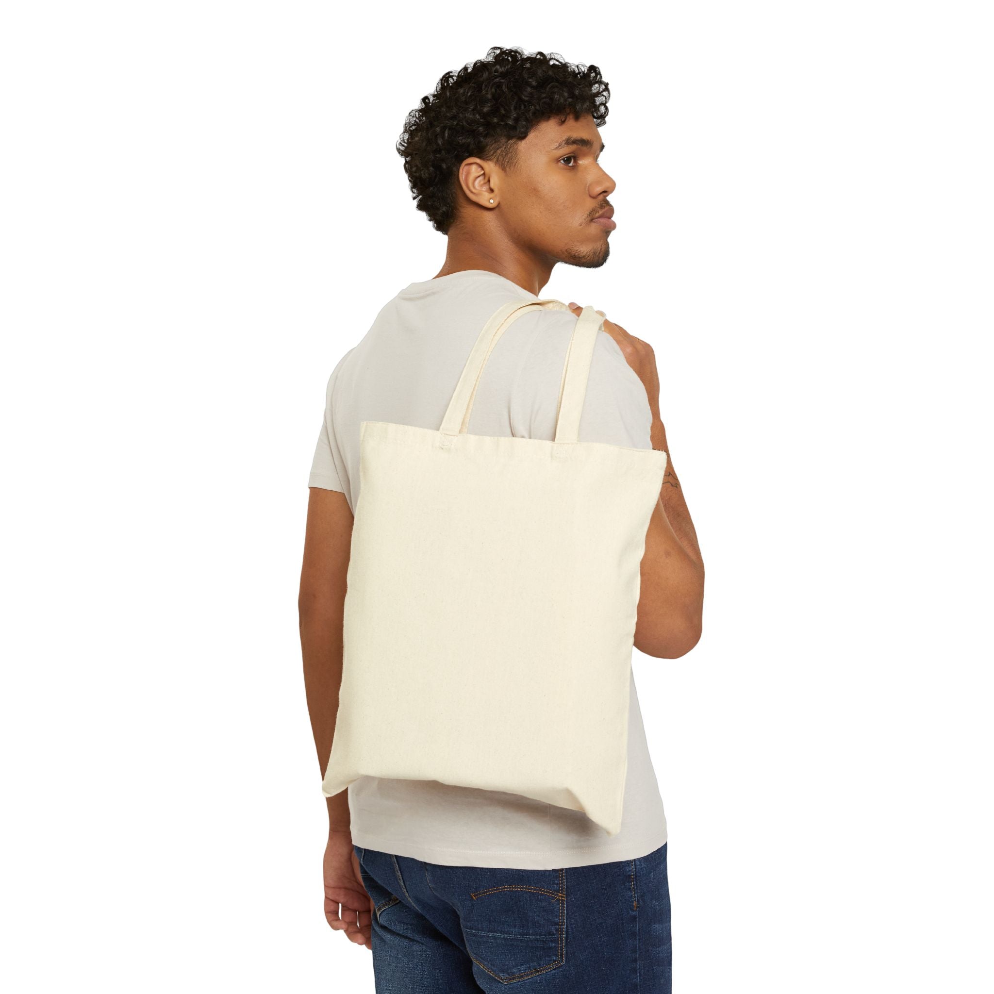Canvas Tote Bag — "Eww People?" Cat Illustration Eco Shopper