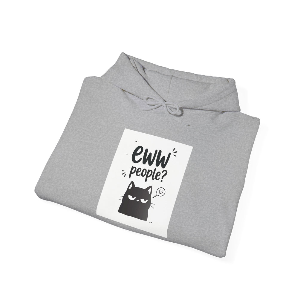 Hoodie — "Eww People?" Introvert Cat Graphic Hooded Sweatshirt
